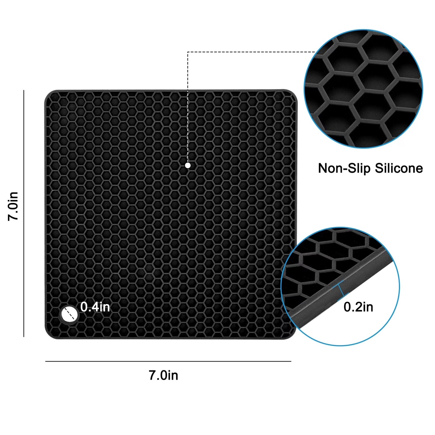 6 Pcs Silicone Pot Holders Set Cast Iron Handle Cover Heat Resistant Pot Handle Covers Potholder Non Slip Reusable Pan Sleeve for Frying Pan Kitchen Supplies(Black)