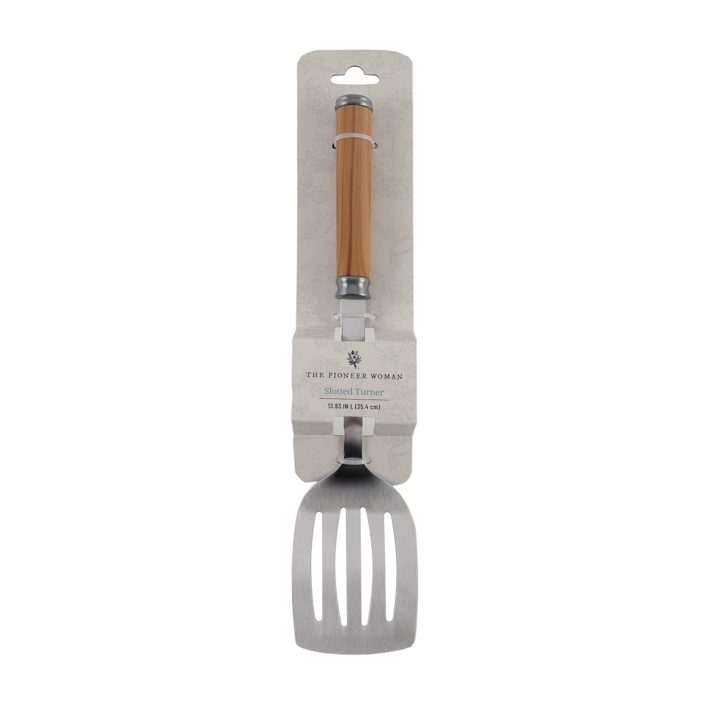 Stainless Steel Slotted Turner, Olivewood