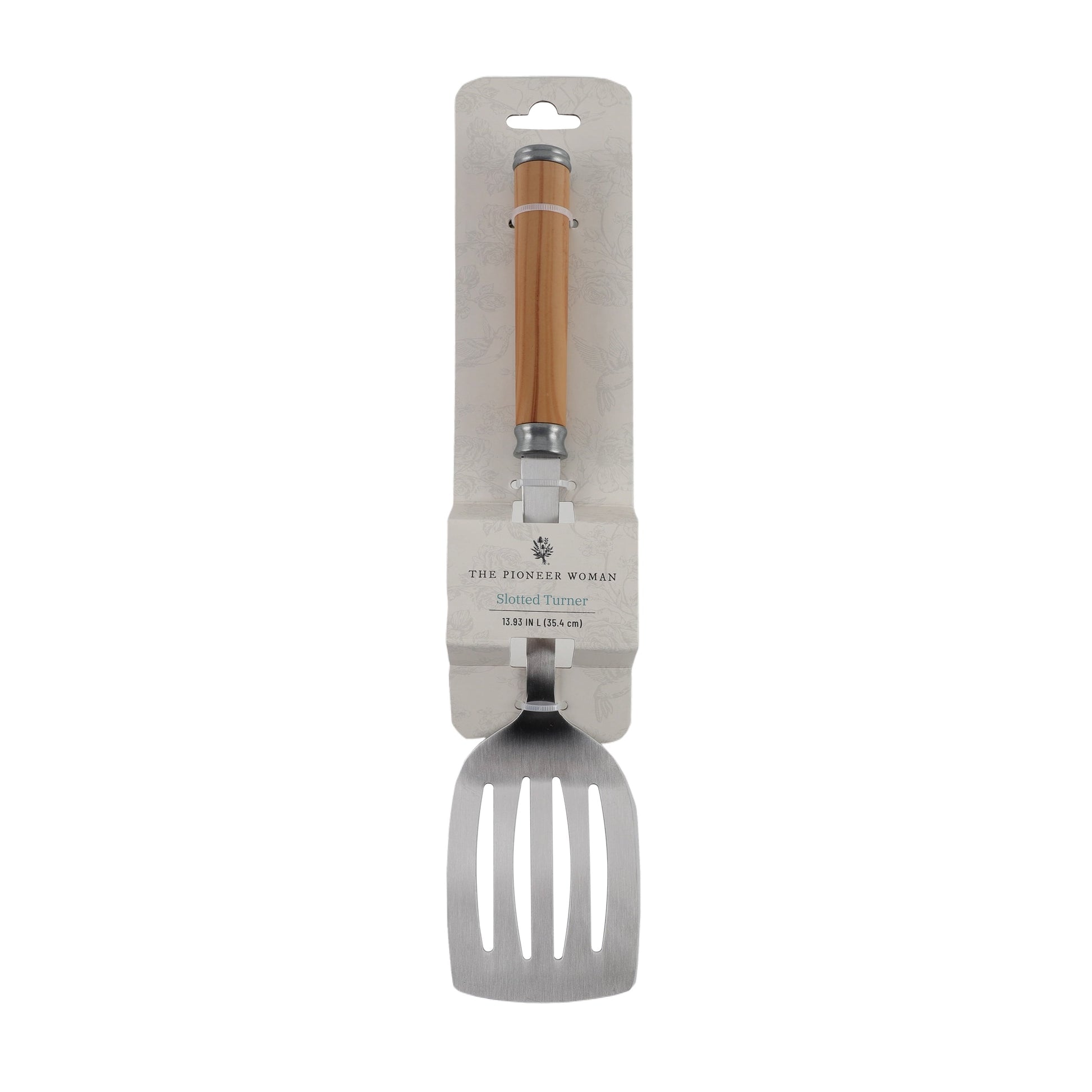 Stainless Steel Slotted Turner, Olivewood