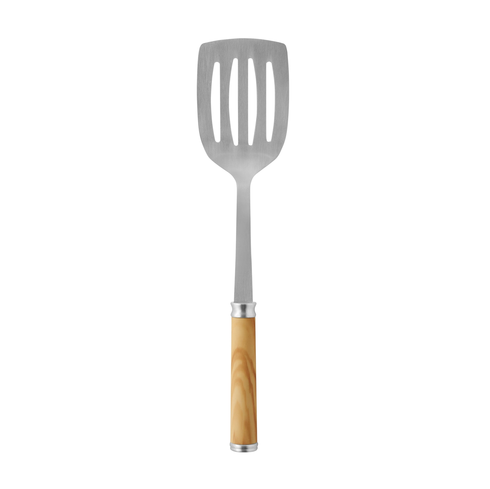 Stainless Steel Slotted Turner, Olivewood