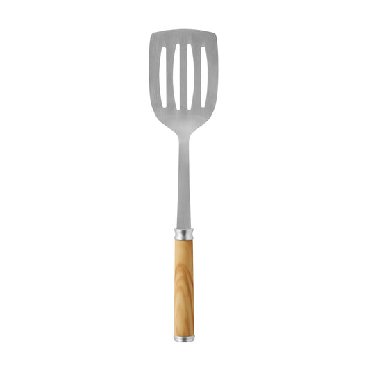 Stainless Steel Slotted Turner, Olivewood