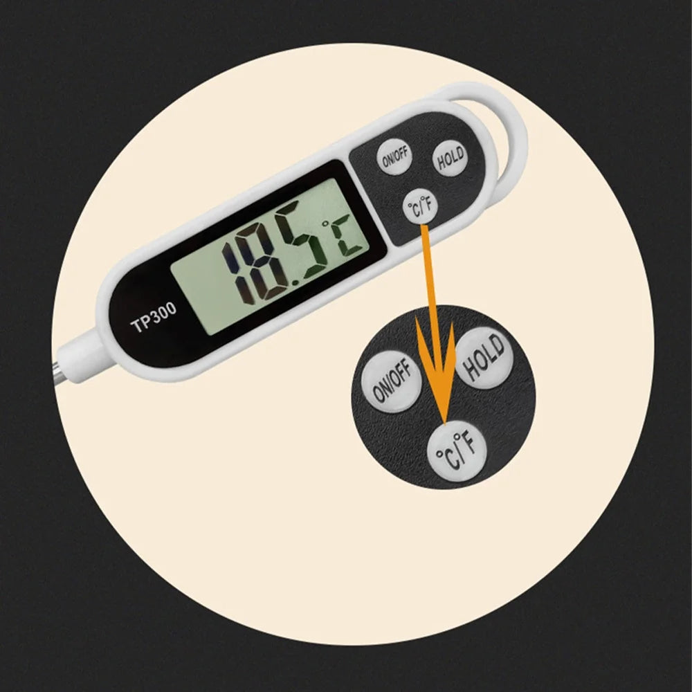 Meat Thermometer with Long Probe Digital Instant Read Food Thermometer for Grilling Smoker BBQ Kitchen Cooking Candy Thermometer with Calibration